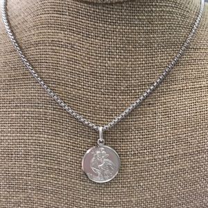 26inch Sterling / St Christopher chain pendant